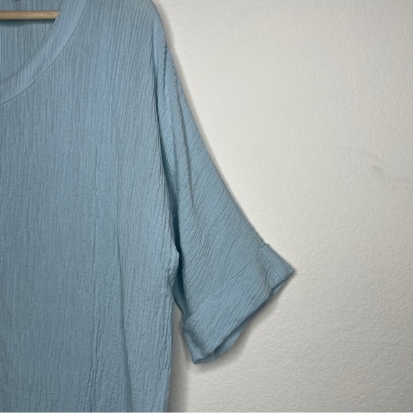 Soft Surroundings Blue Gauze Button Down Talia Tunic - Picture 3 of 7